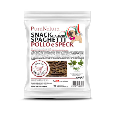 SNACK SPAGHETTI CHICKEN, SPECK AND TURMERIC - Multipack 12x100g