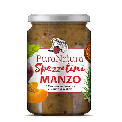 SPEZZATINO MANZO - Cotti in pentola per cani | Multipack 8x300g